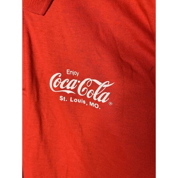 Coca Cola Employee Polo Shirt Size Large Short Sleeve St Louis Mo Logo Graphics - Picture 4 of 7